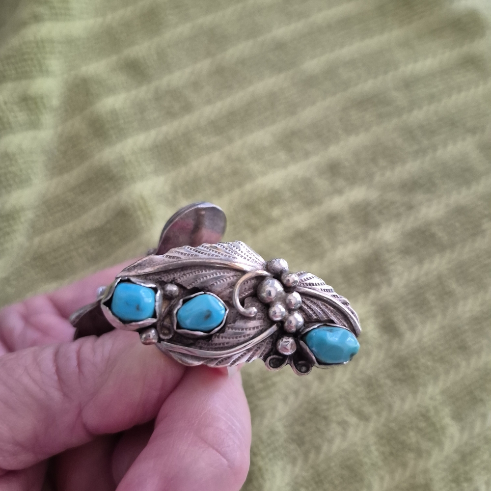 Sterling Silver .925 Rings with Turquoise & Coral  Stones (Two Rings)